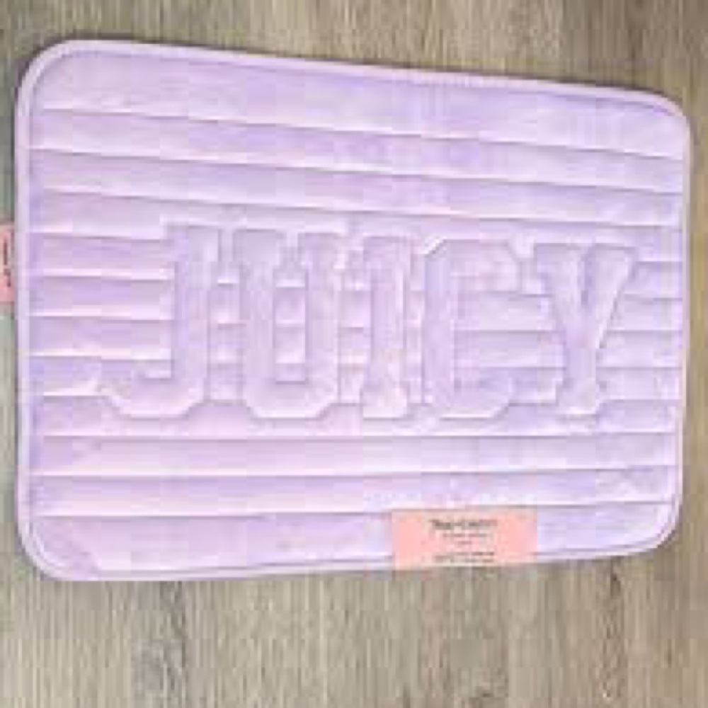 Juicy Couture NWT Purple memory foam rug with quilted Juicy Logo
